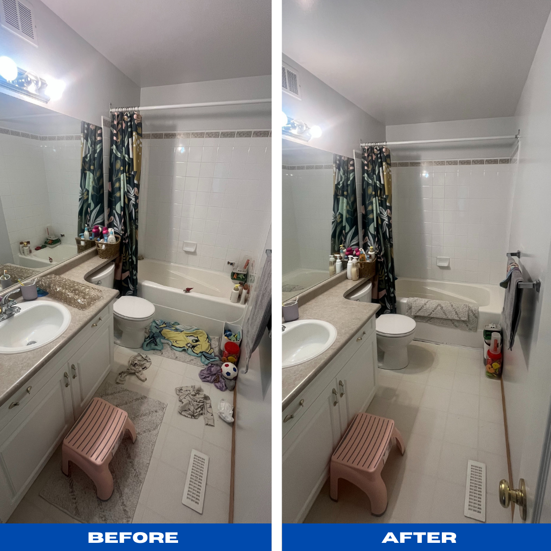 Bathroom before and after