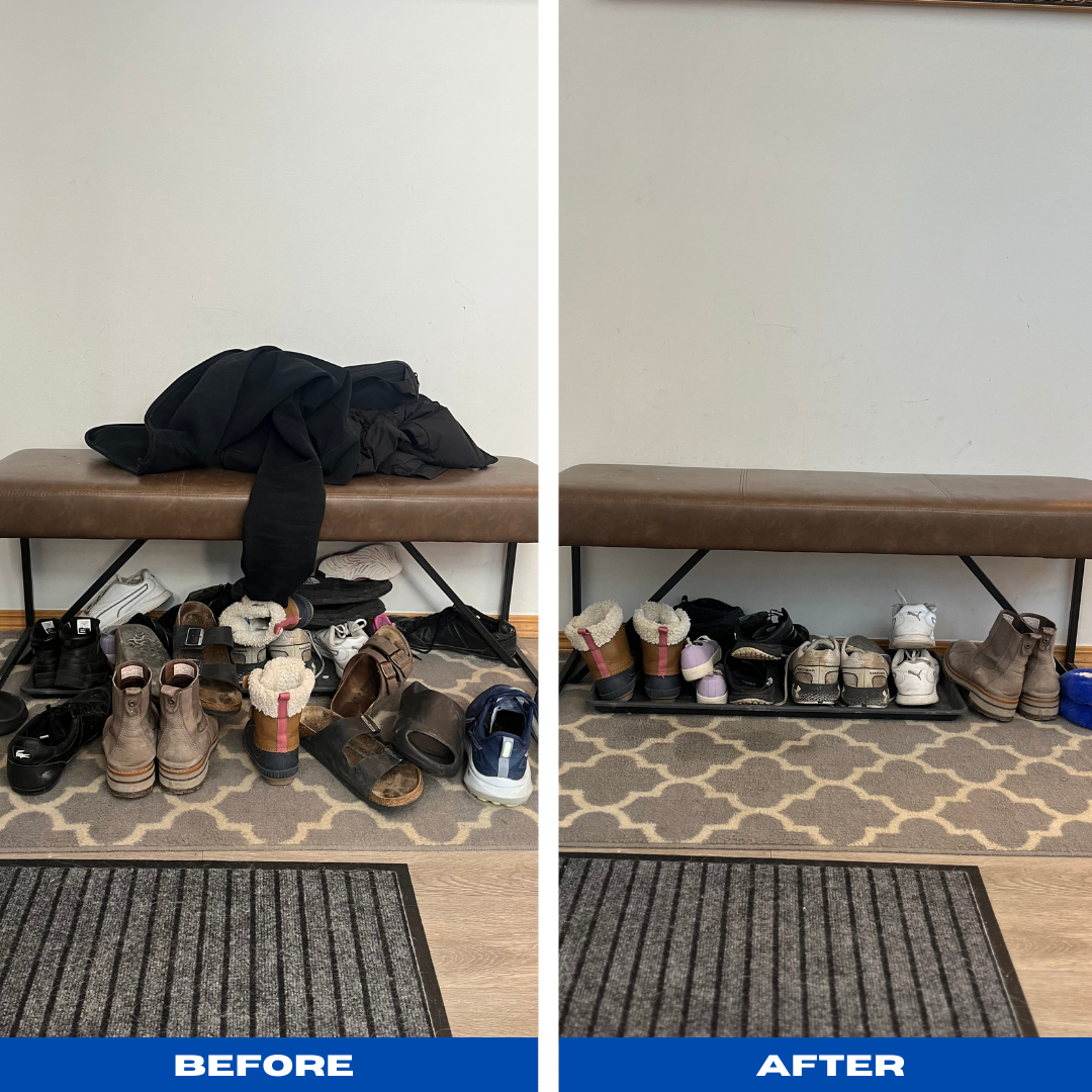 Entryway before and after