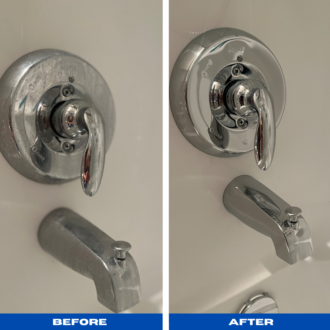 Faucet before and after