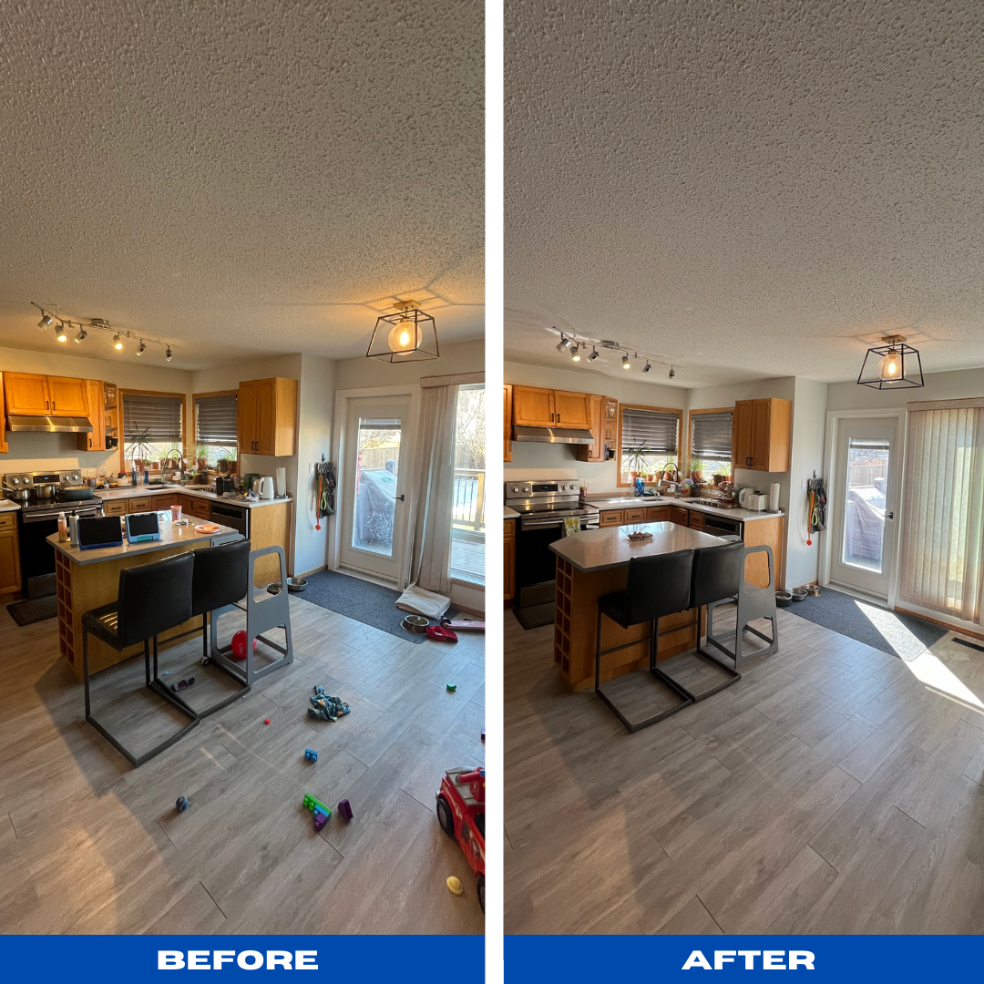 Kitchen before and after