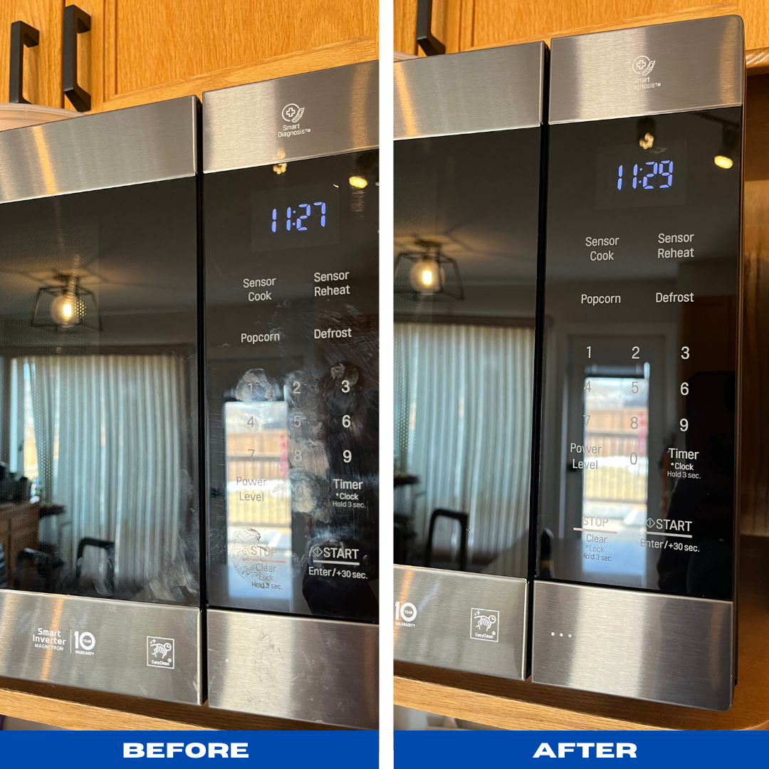 Microwave before and after