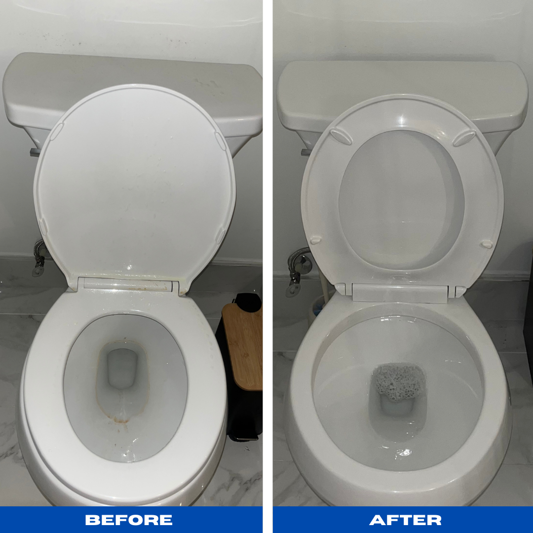 Toilet before and after